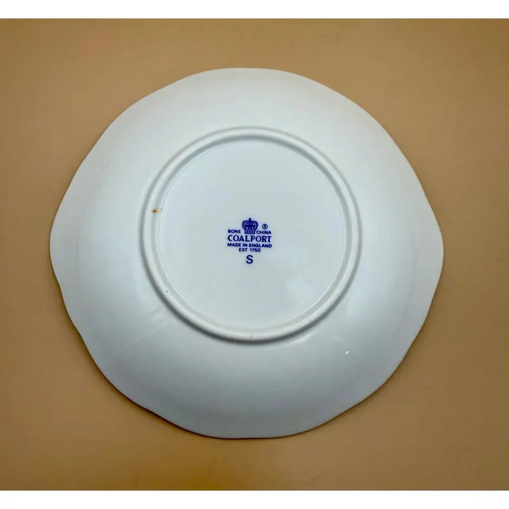 Coalport Strawberry Bone China Bread & Butter Dessert Plate 6.25” Gold Trim